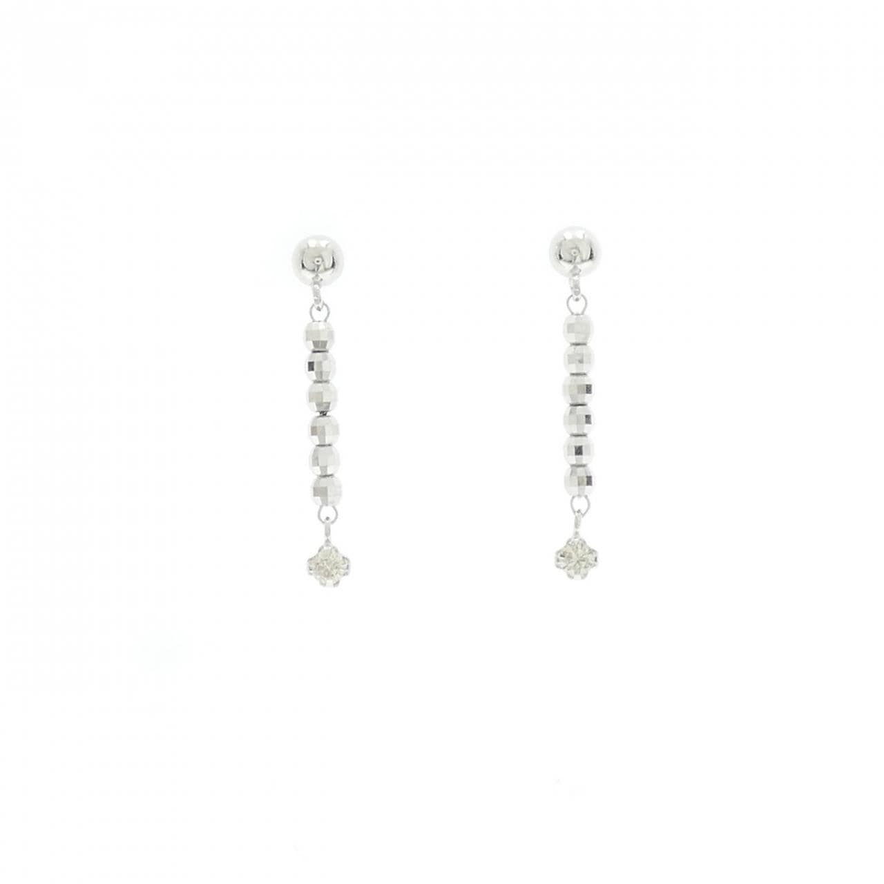 K18WG ダイヤモンド ピアス 0.06CT