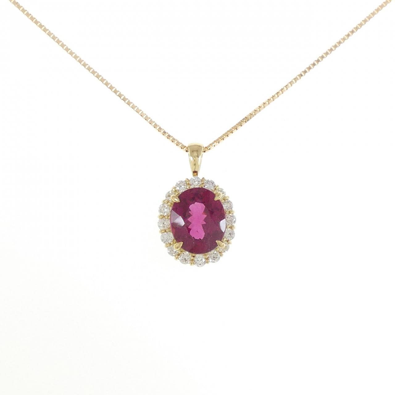 [Remake] K18YG Rubellite Tourmaline Necklace 4.623CT