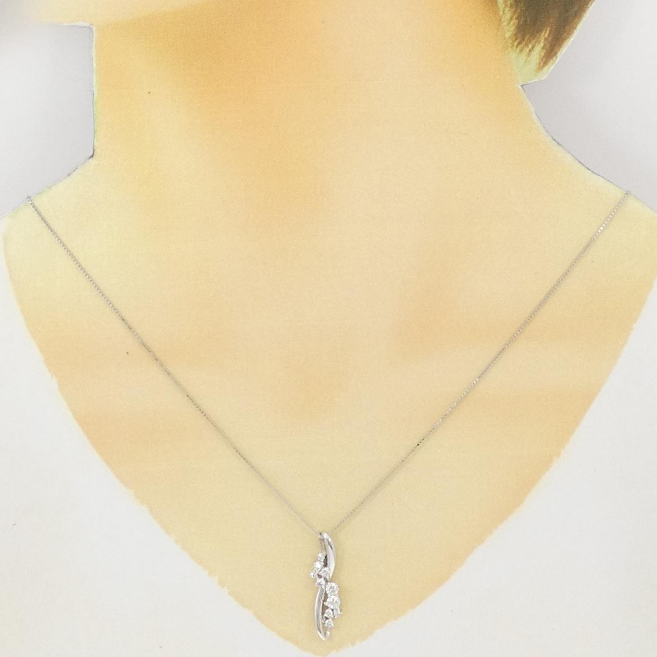 K18WG ダイヤモンド ネックレス 0.50CT
