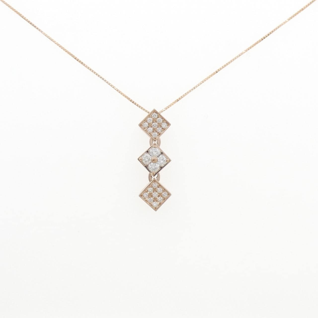 K18PG 2WAY ダイヤモンド ネックレス 0.44CT