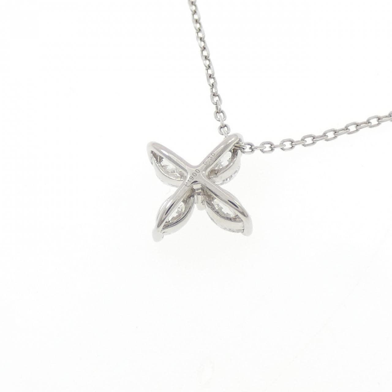 PT900/PT850 フラワー ダイヤモンド ネックレス 0.30CT