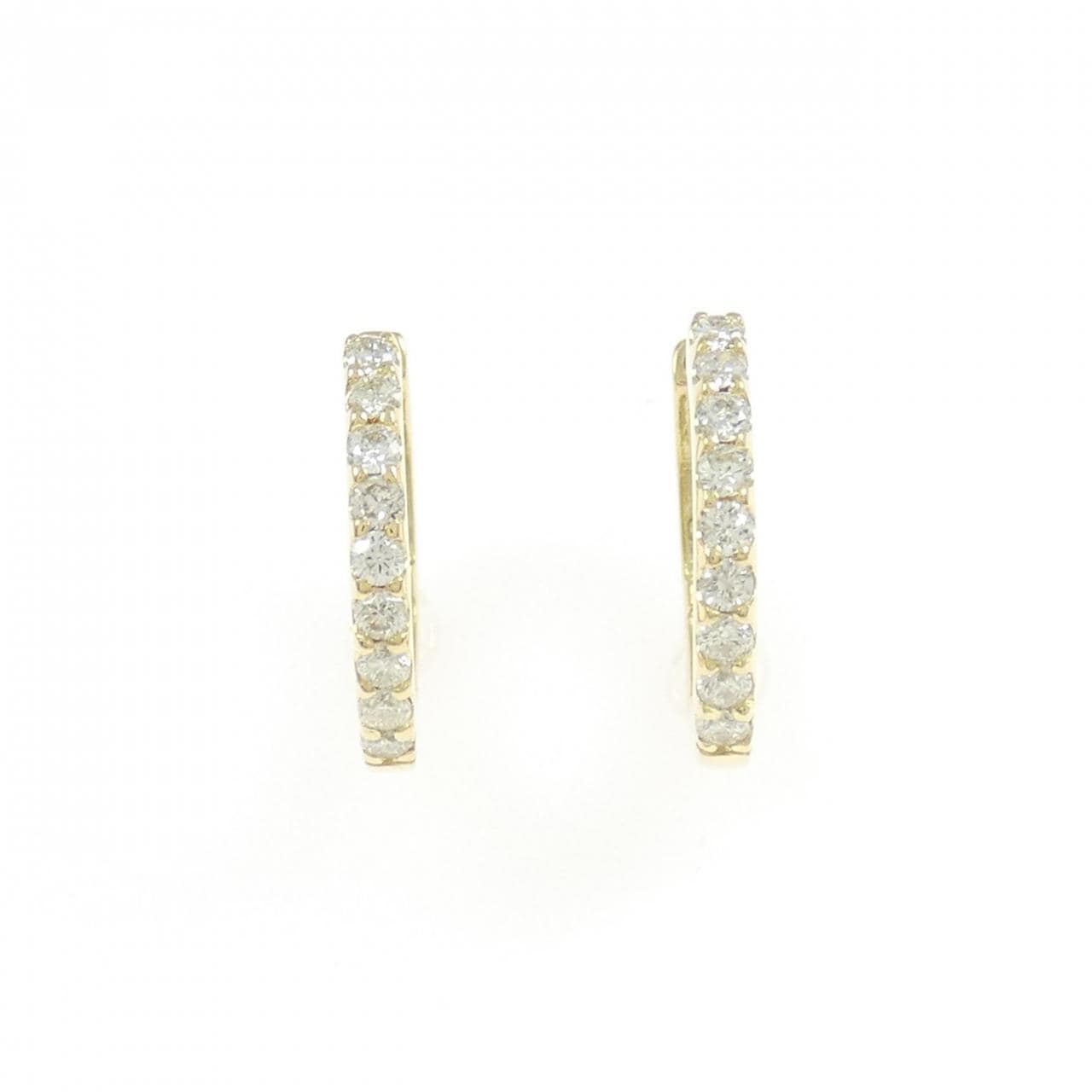 K18YG ダイヤモンド フープ ピアス 0.30CT