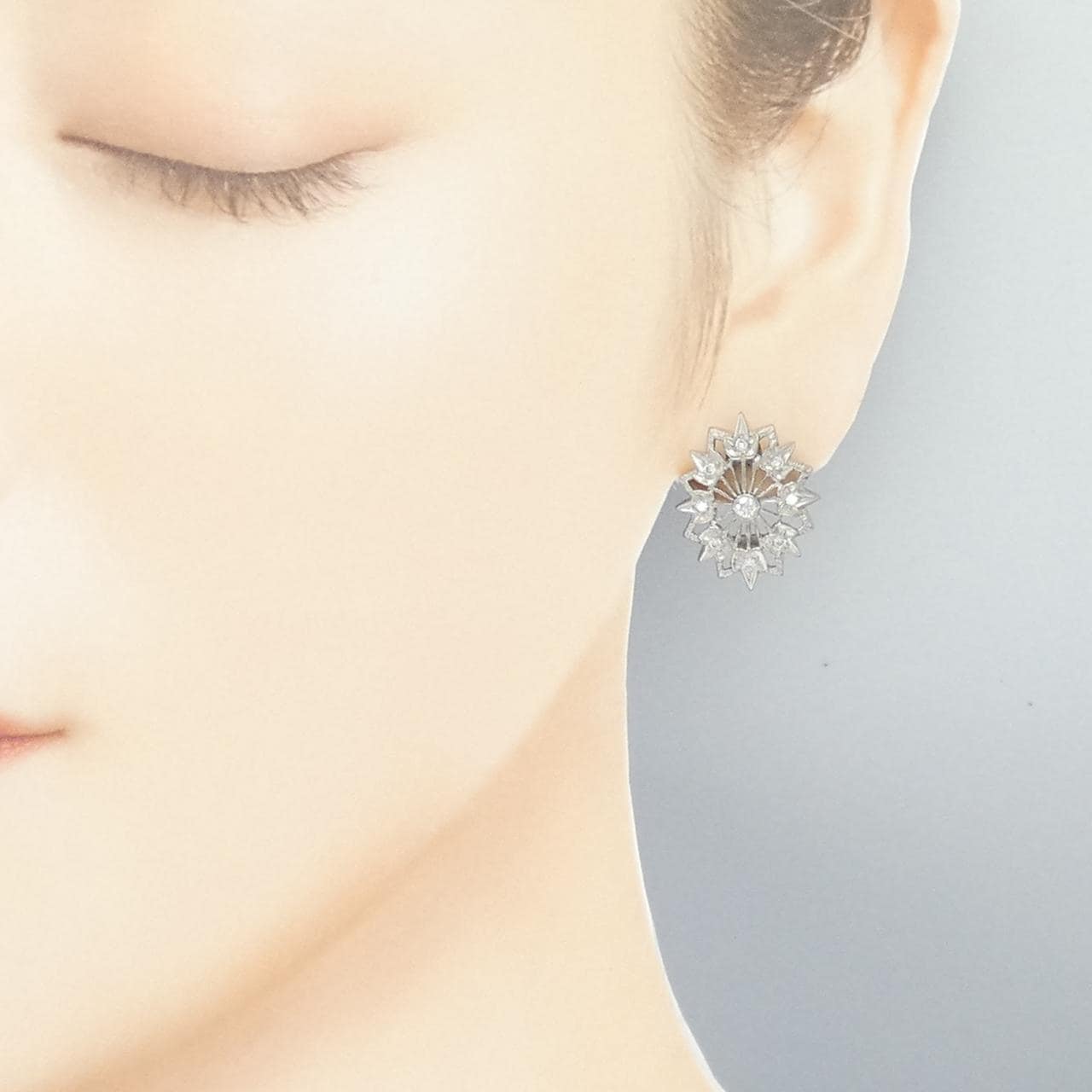 750WG/K14WG ダイヤモンド ピアス 0.30CT