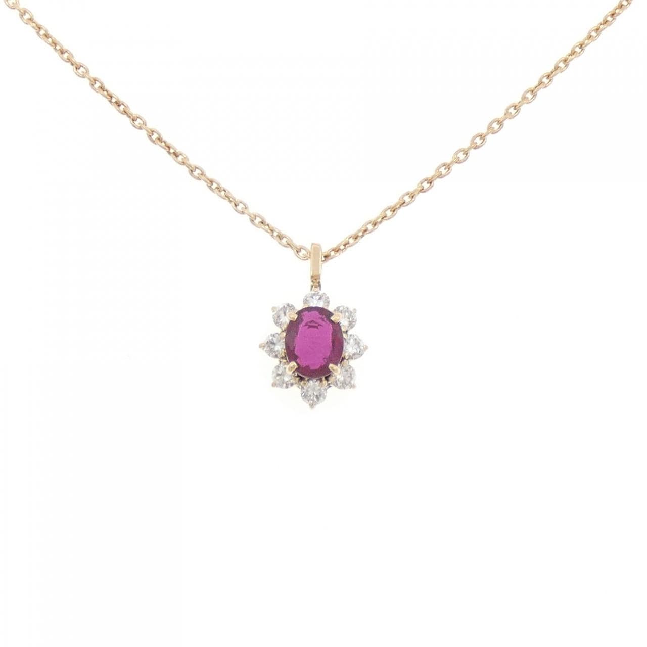 K18YG ルビー ネックレス 0.68CT