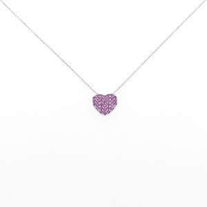 K18WG ハート ルビー ネックレス