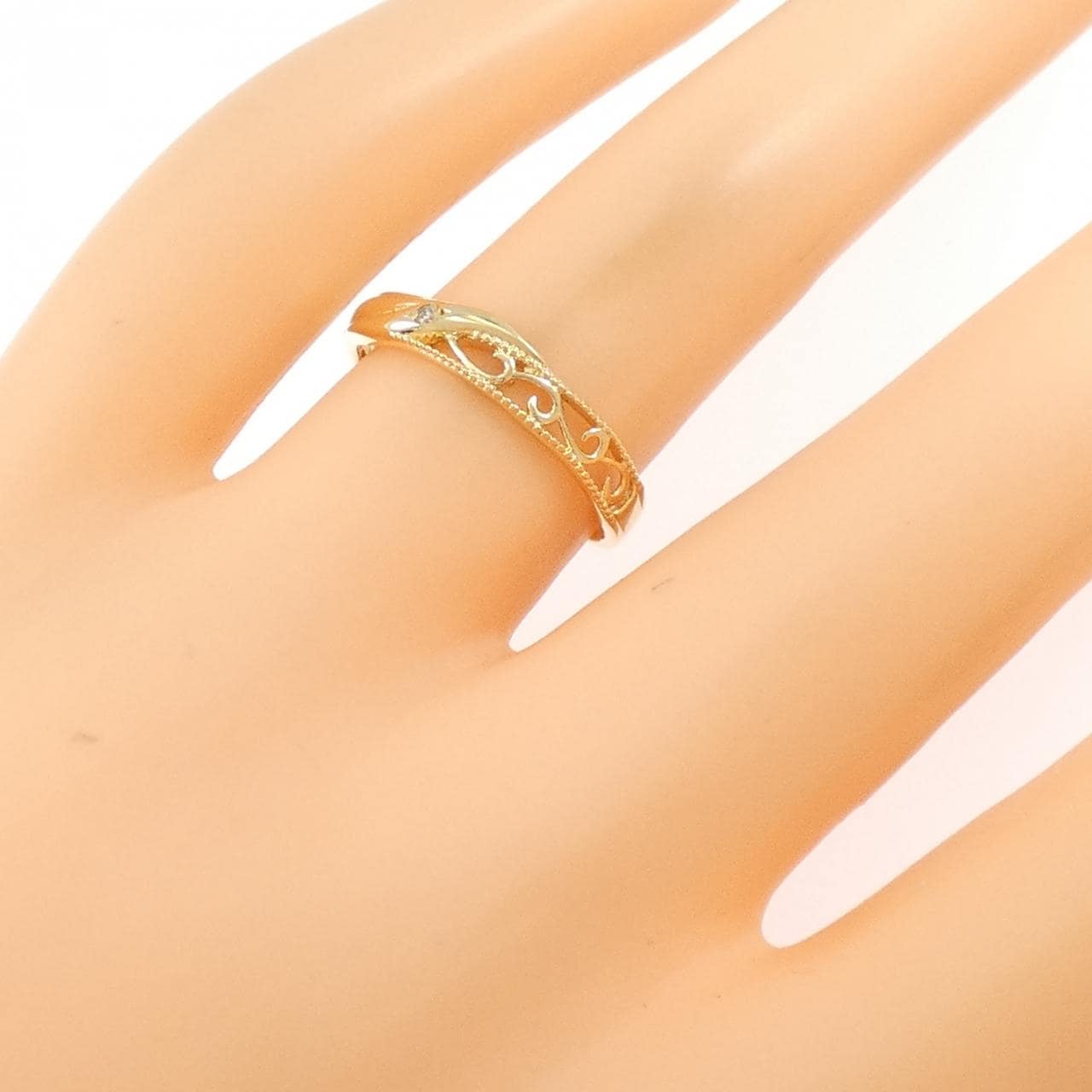 K18YG ダイヤモンド リング 0.01CT