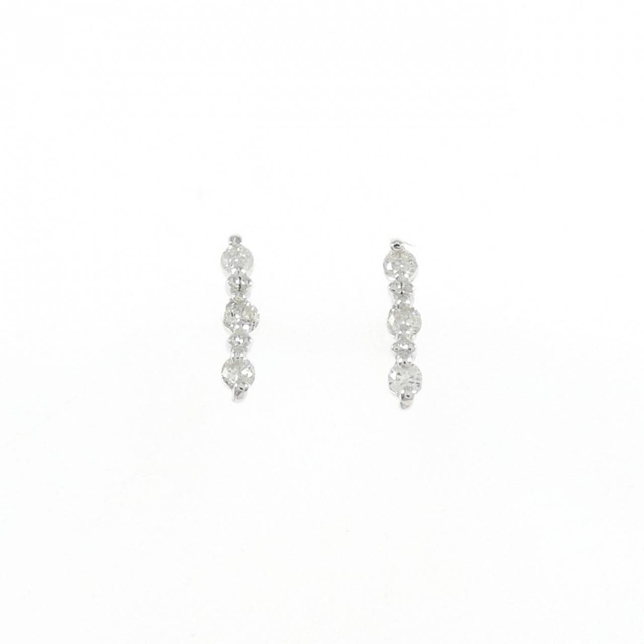 K14WG ダイヤモンド ピアス 0.12CT