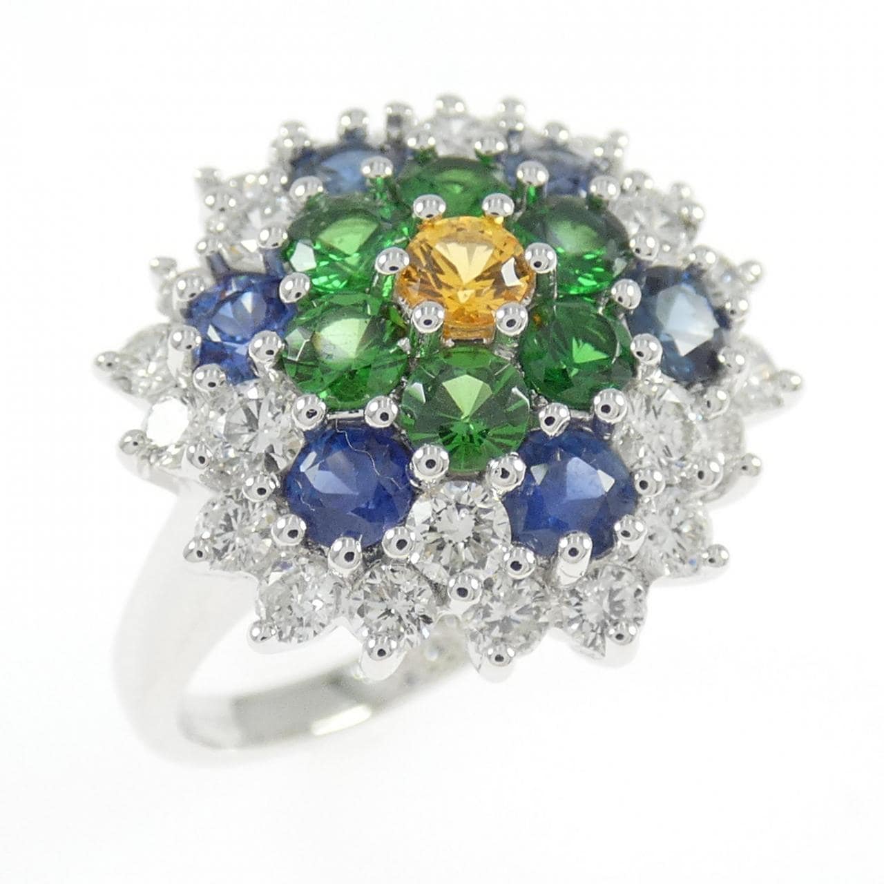 750WG カラーストーン リング