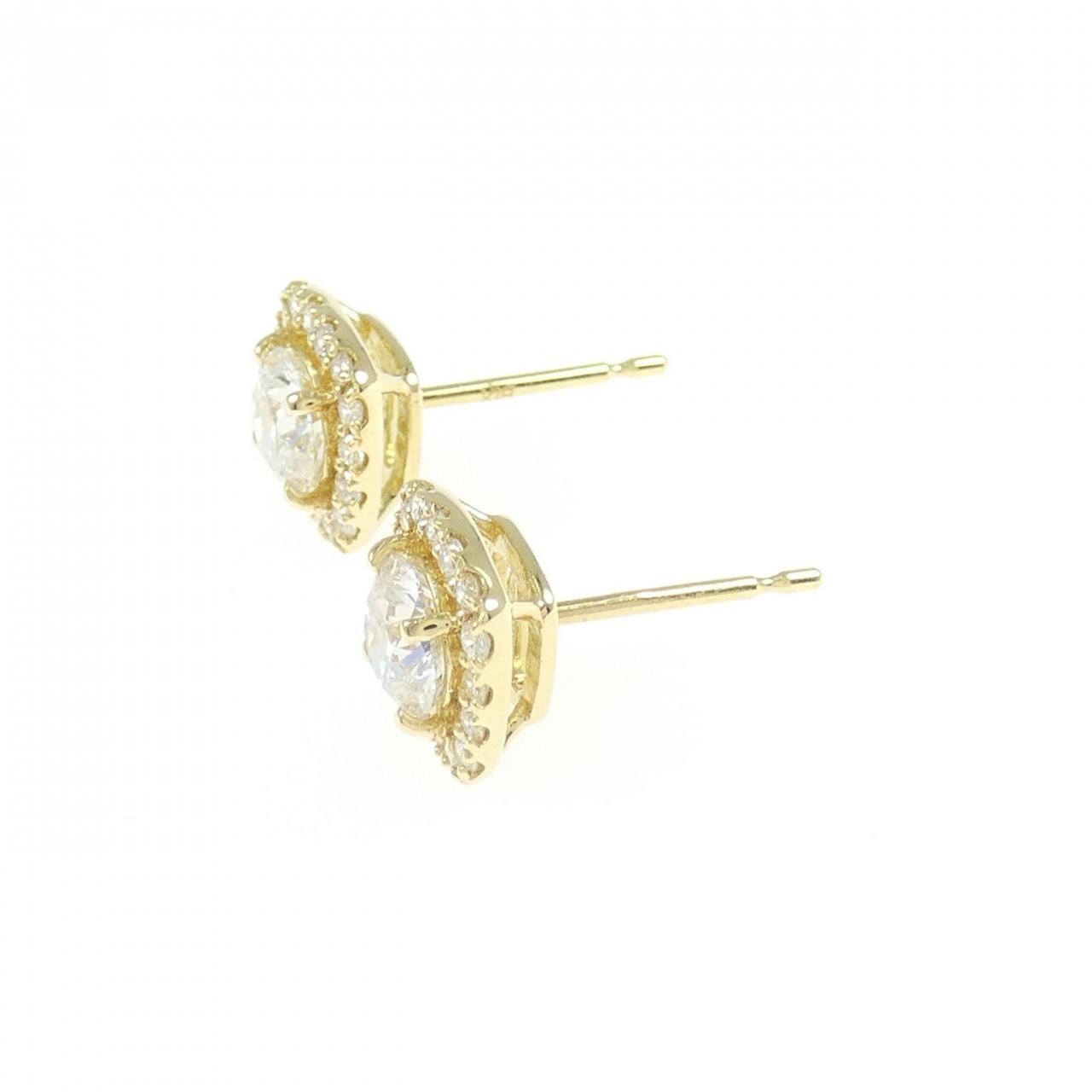 【リメイク】K18YG/ST ダイヤモンド ピアス 0.534CT 0.546CT E-F SI1 3EXT H&C