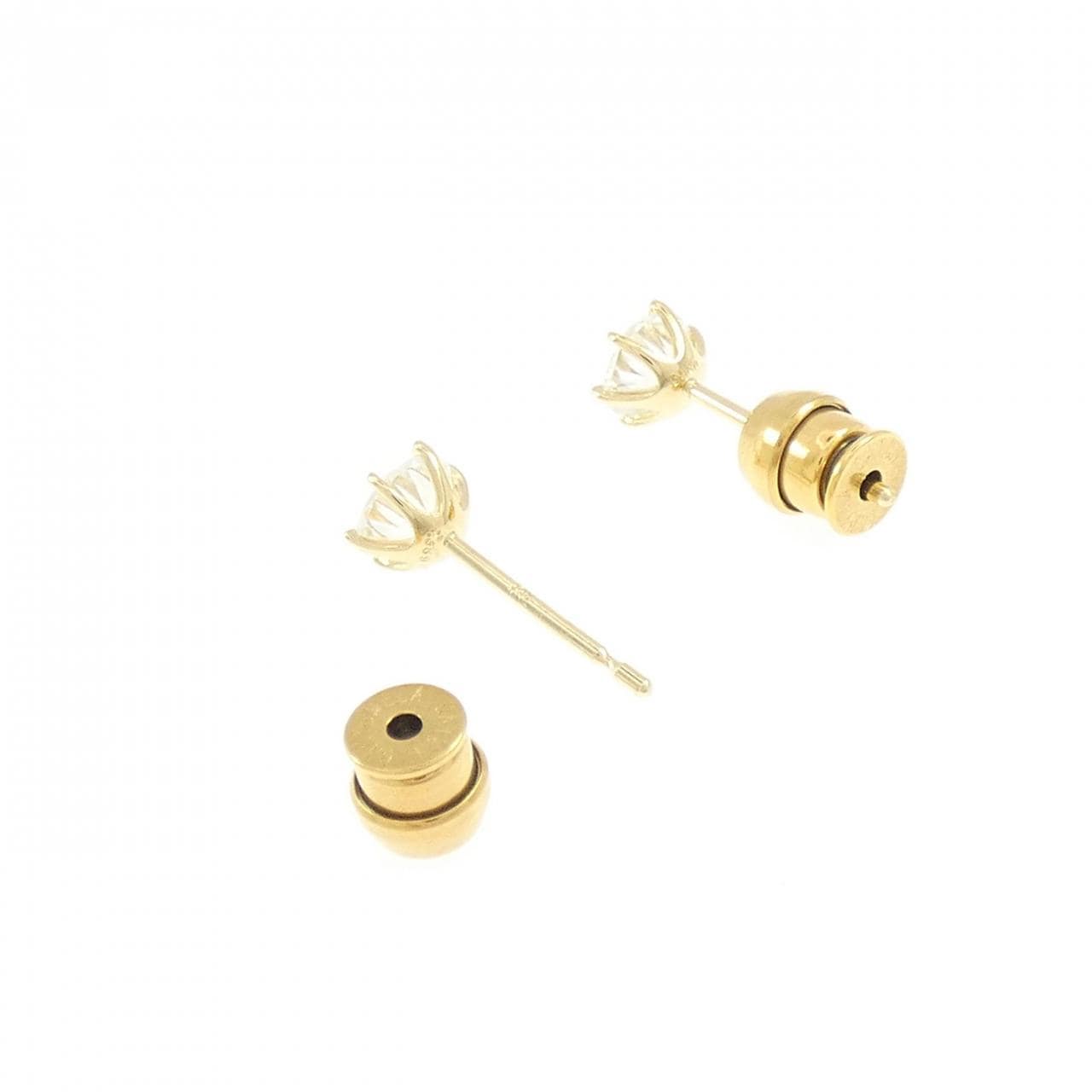 【リメイク】K18YG/ST ダイヤモンド ピアス 0.356CT 0.359CT H SI2 VG-GOOD