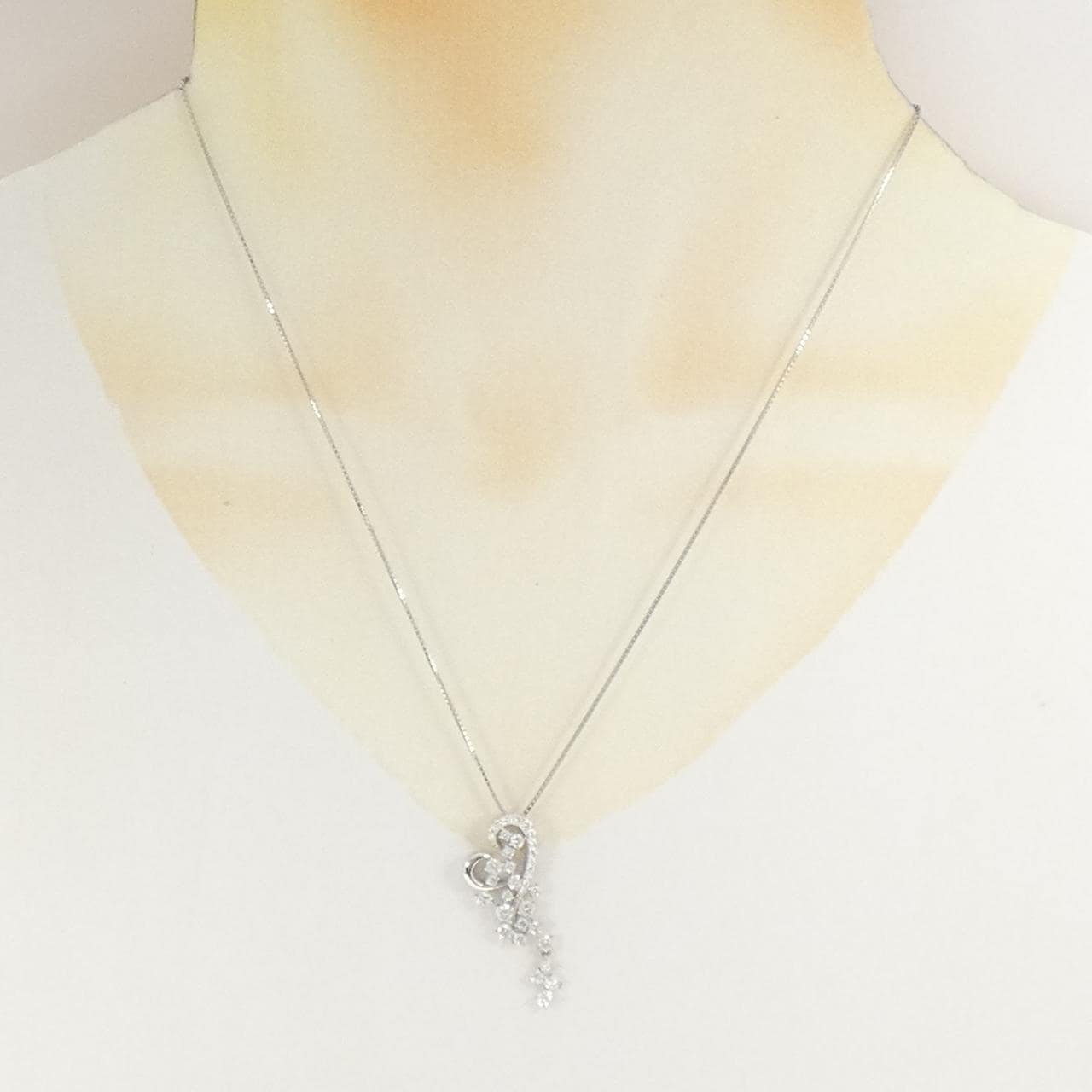 PT950/PT850 ハート ダイヤモンド ネックレス 1.00CT