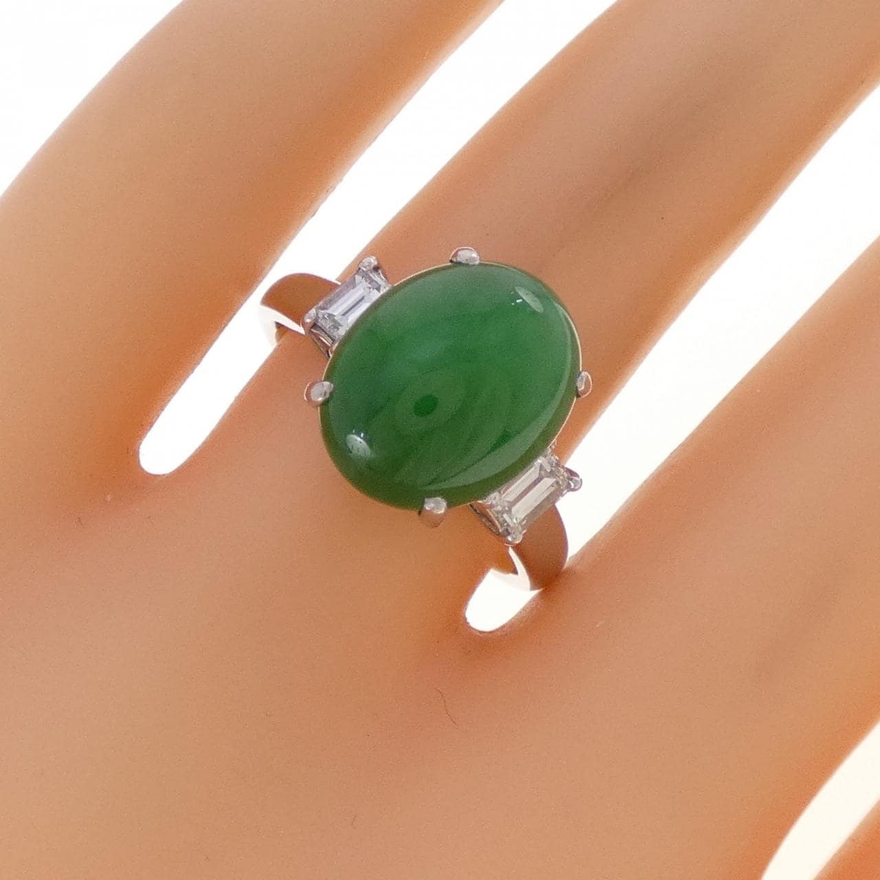 PT900 ヒスイ リング 5.61CT