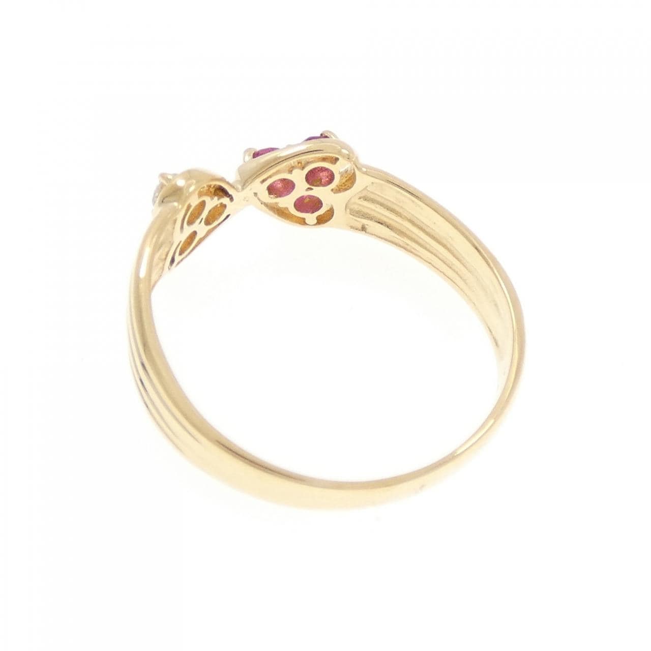 K18YG ハート ルビー リング 0.15CT