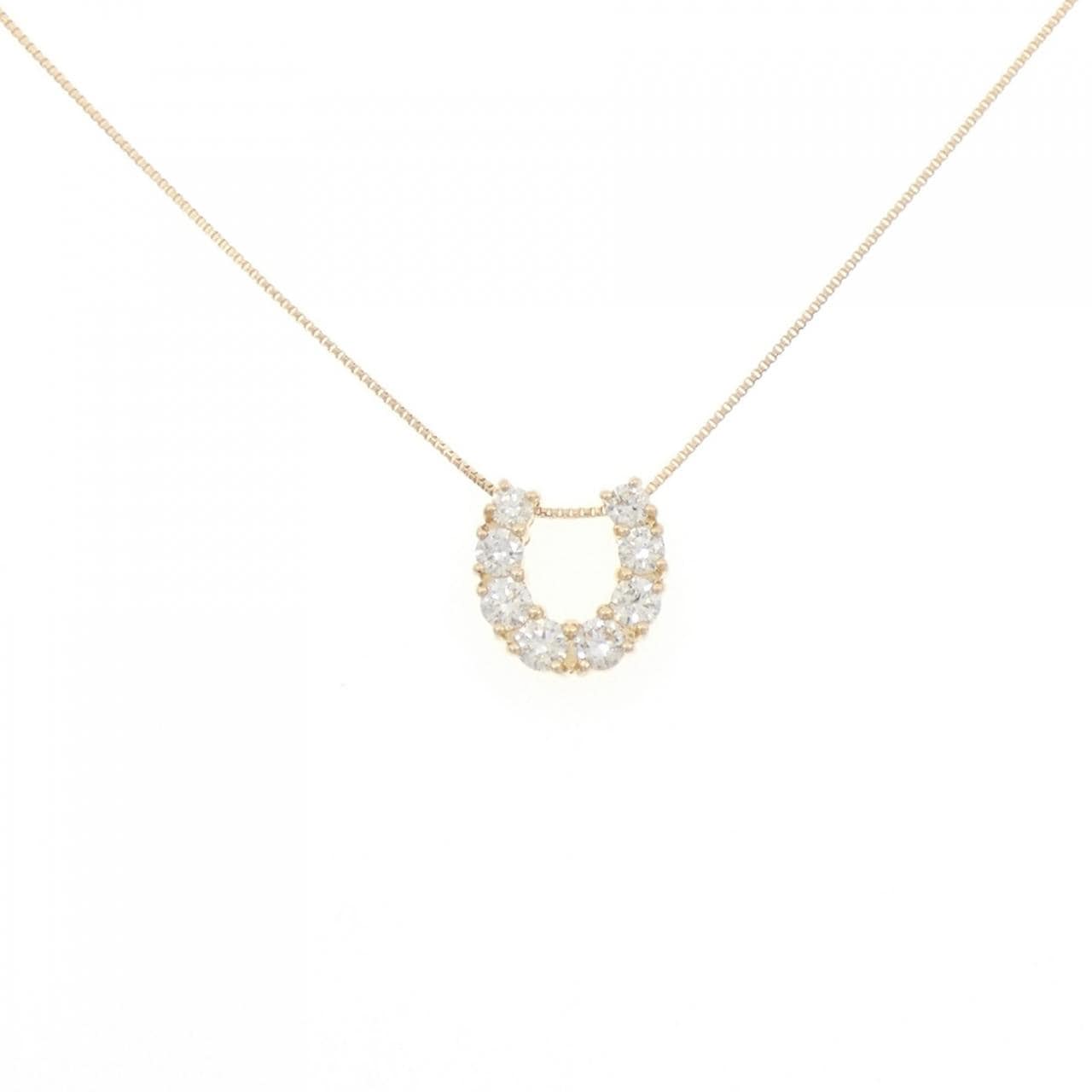 K18YG ホースシュー ダイヤモンド ネックレス 0.50CT