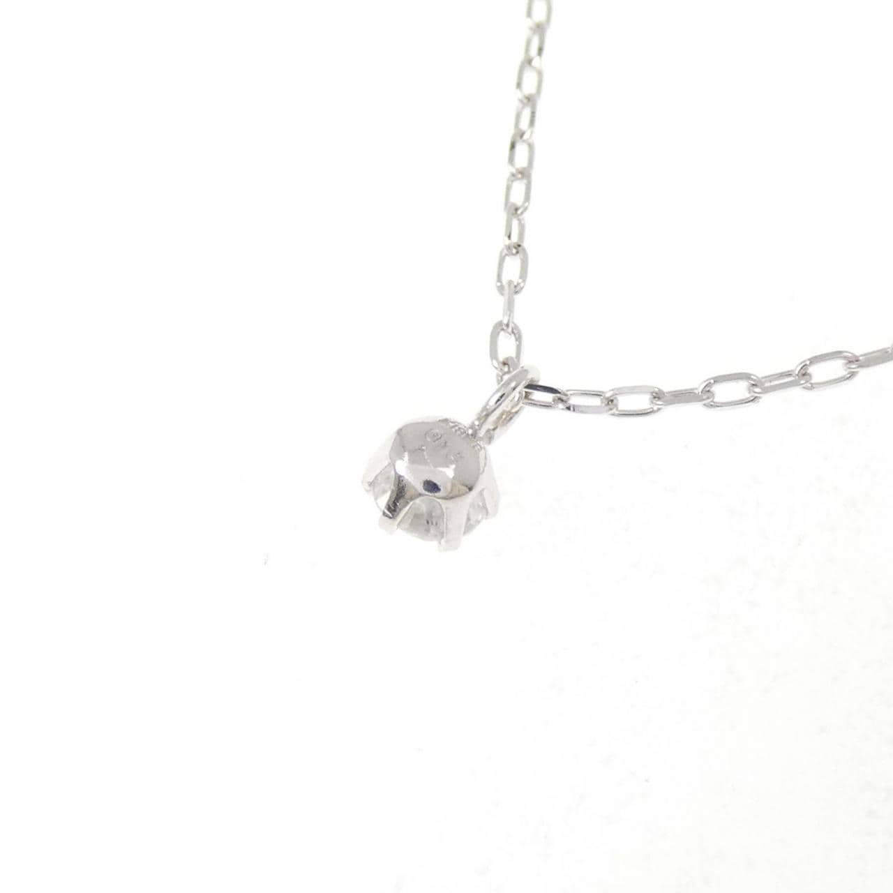 K18WG ソリティア ダイヤモンド ネックレス 0.14CT