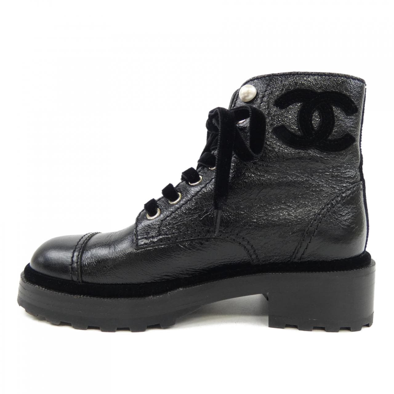 シャネル CHANEL レースアップ LACE-UP G35154X56195 ブーツ