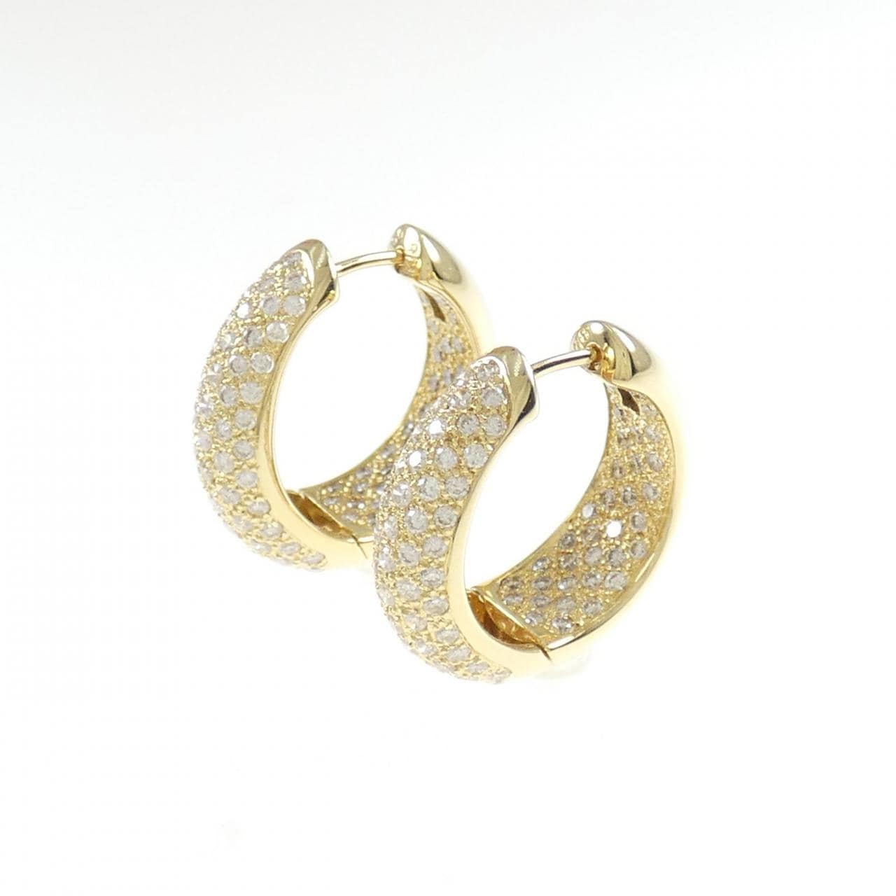 K18YG pave Diamond earrings 2.00CT