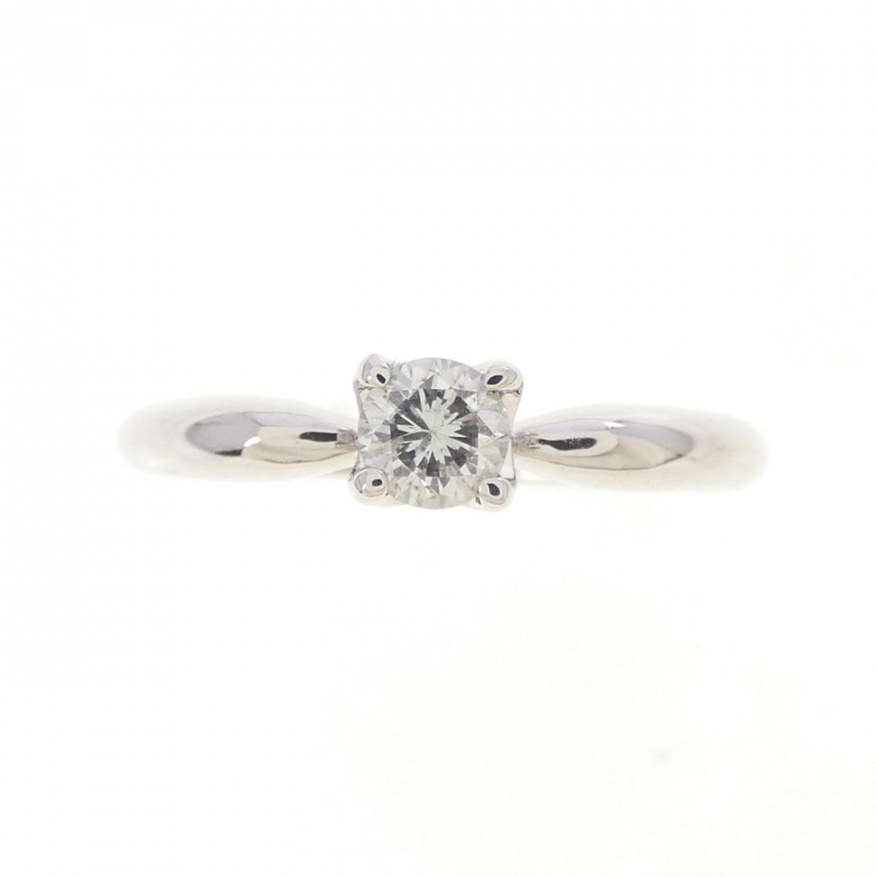 K18WG ソリティア ダイヤモンド リング 0.20CT
