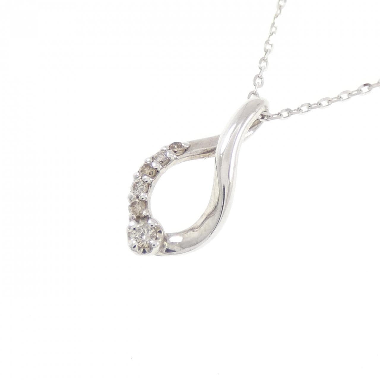 K10WG ダイヤモンド ネックレス 0.03CT