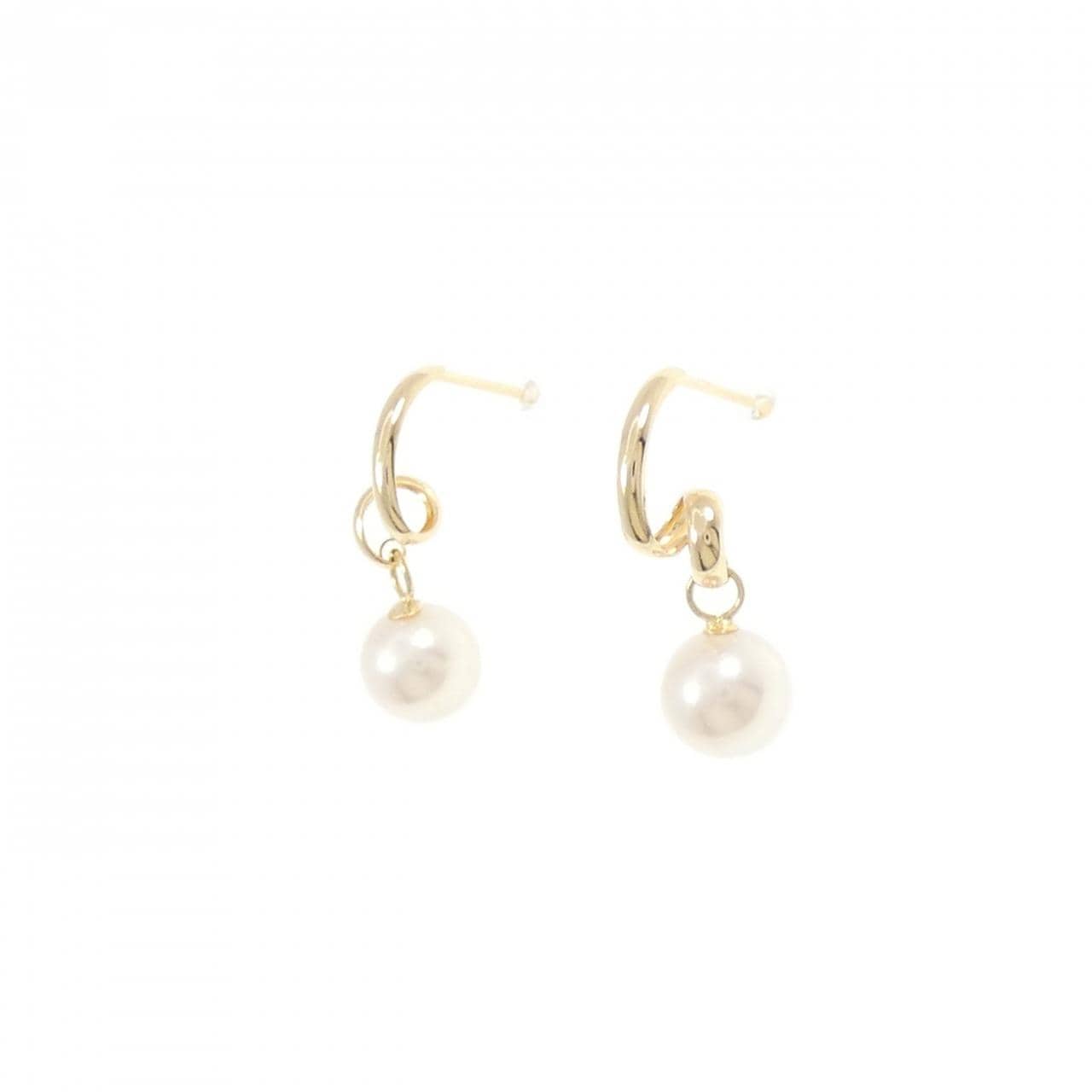 K18YG アコヤパール ピアス 6.7mm