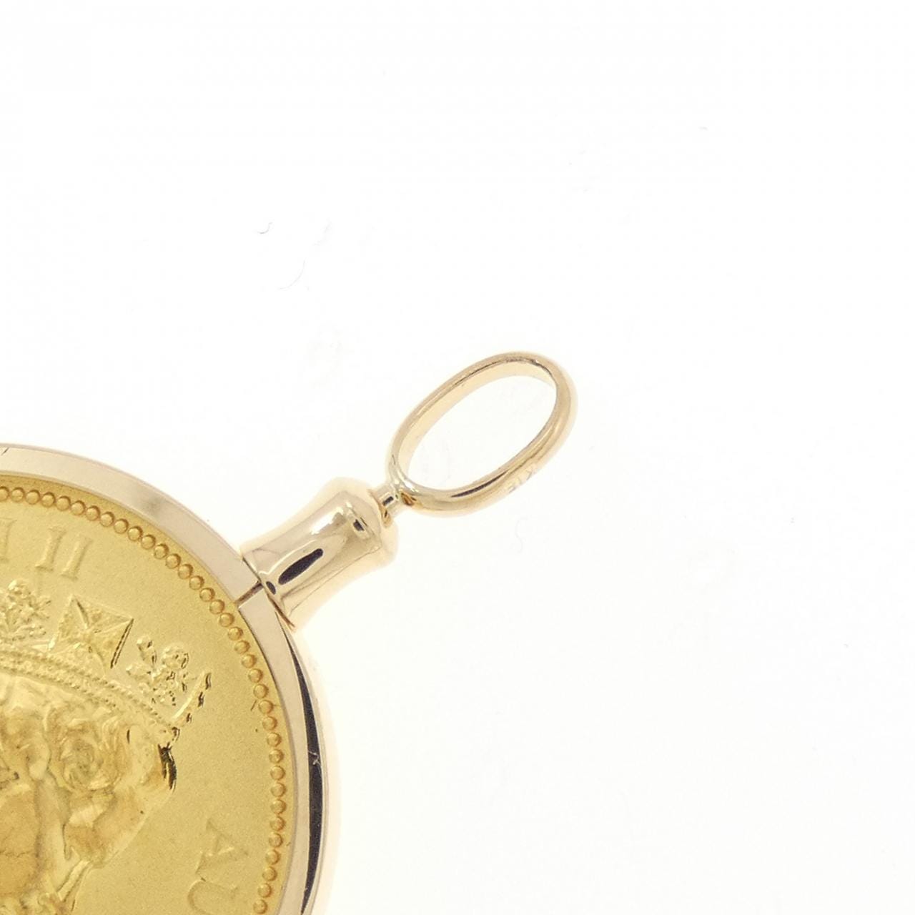 K18YG (框) 硬币吊坠