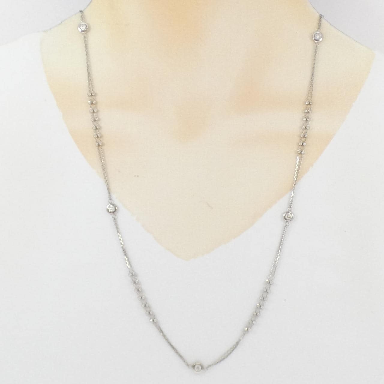 K18WG ダイヤモンド ネックレス 0.50CT