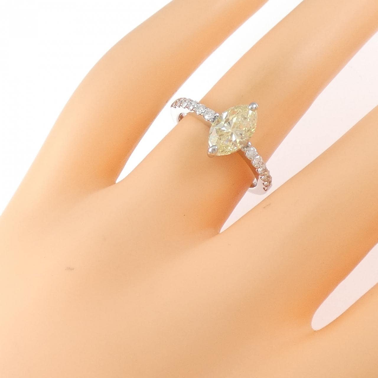 【リメイク】PT900 ダイヤモンド リング 1.525CT LY SI1 マーキスカット