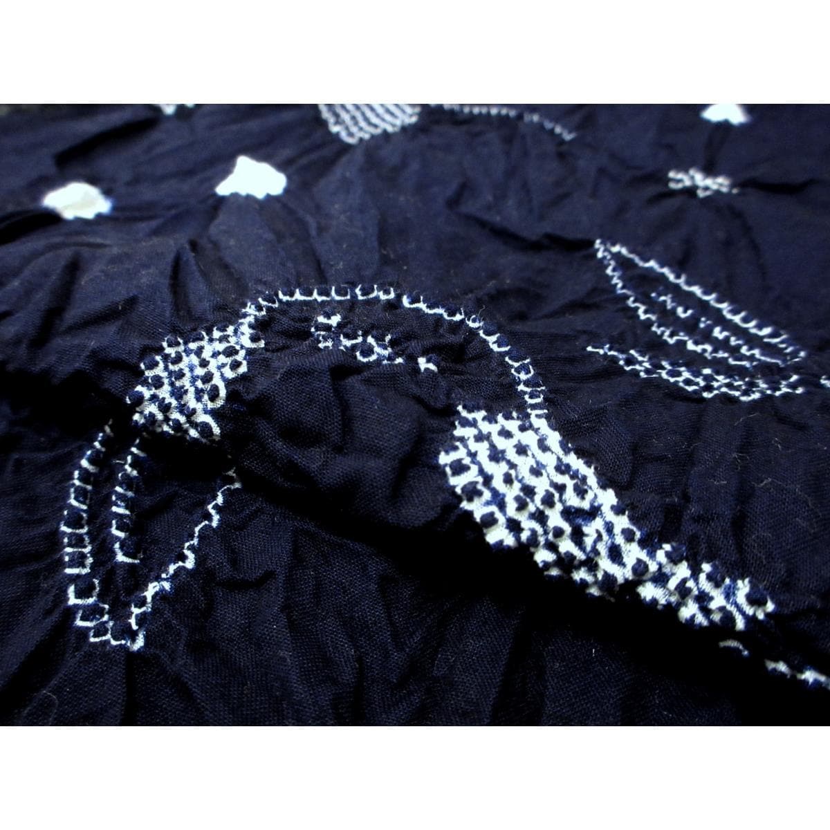 【新品】絞り浴衣反物　シマエナガ