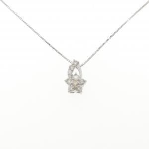 PT900/PT850 フラワー ダイヤモンド ネックレス 0.50CT