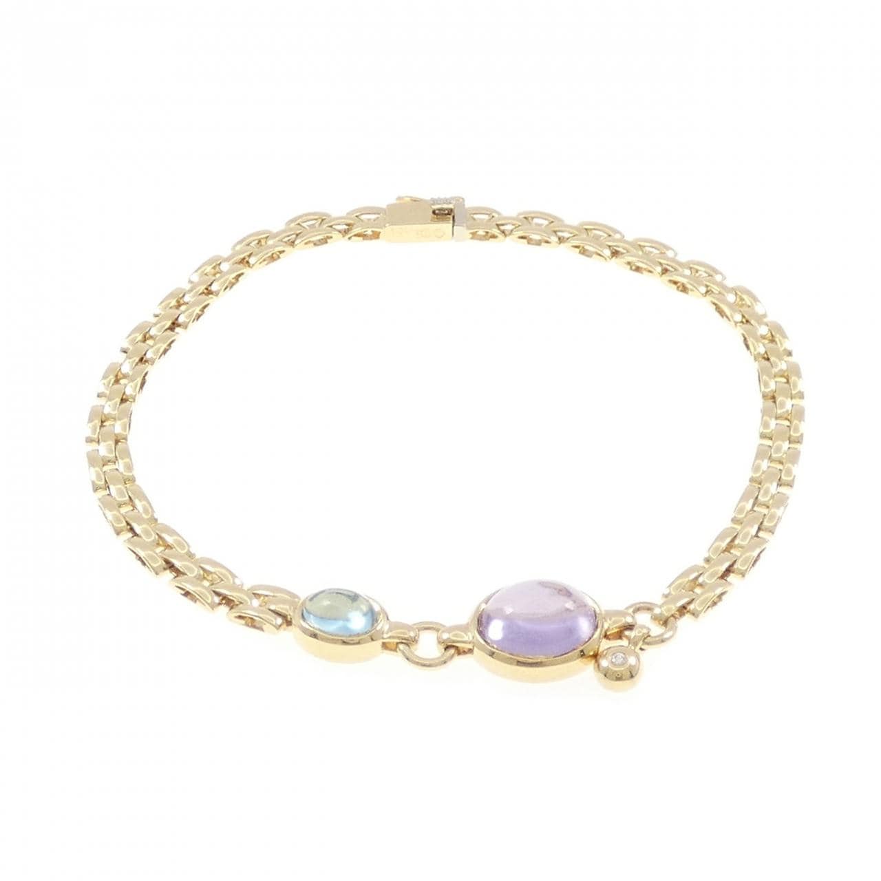 18KYG カラーストーン ブレスレット