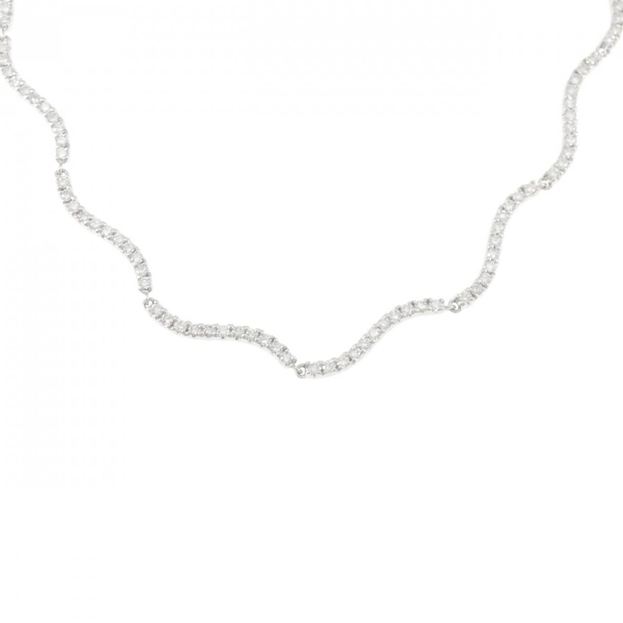 K18WG ダイヤモンド ネックレス 3.50CT