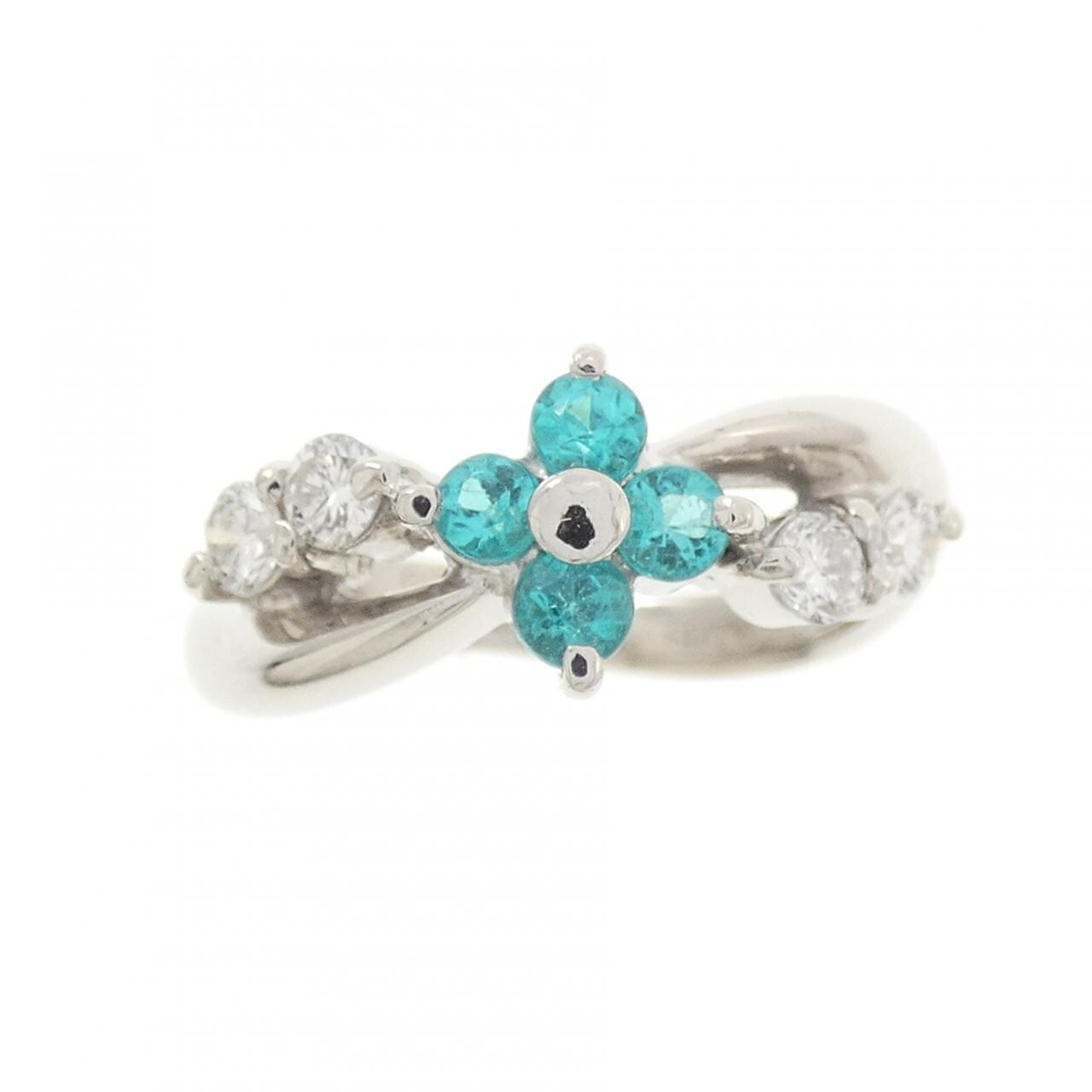 PT900 フラワー トルマリン リング 0.26CT