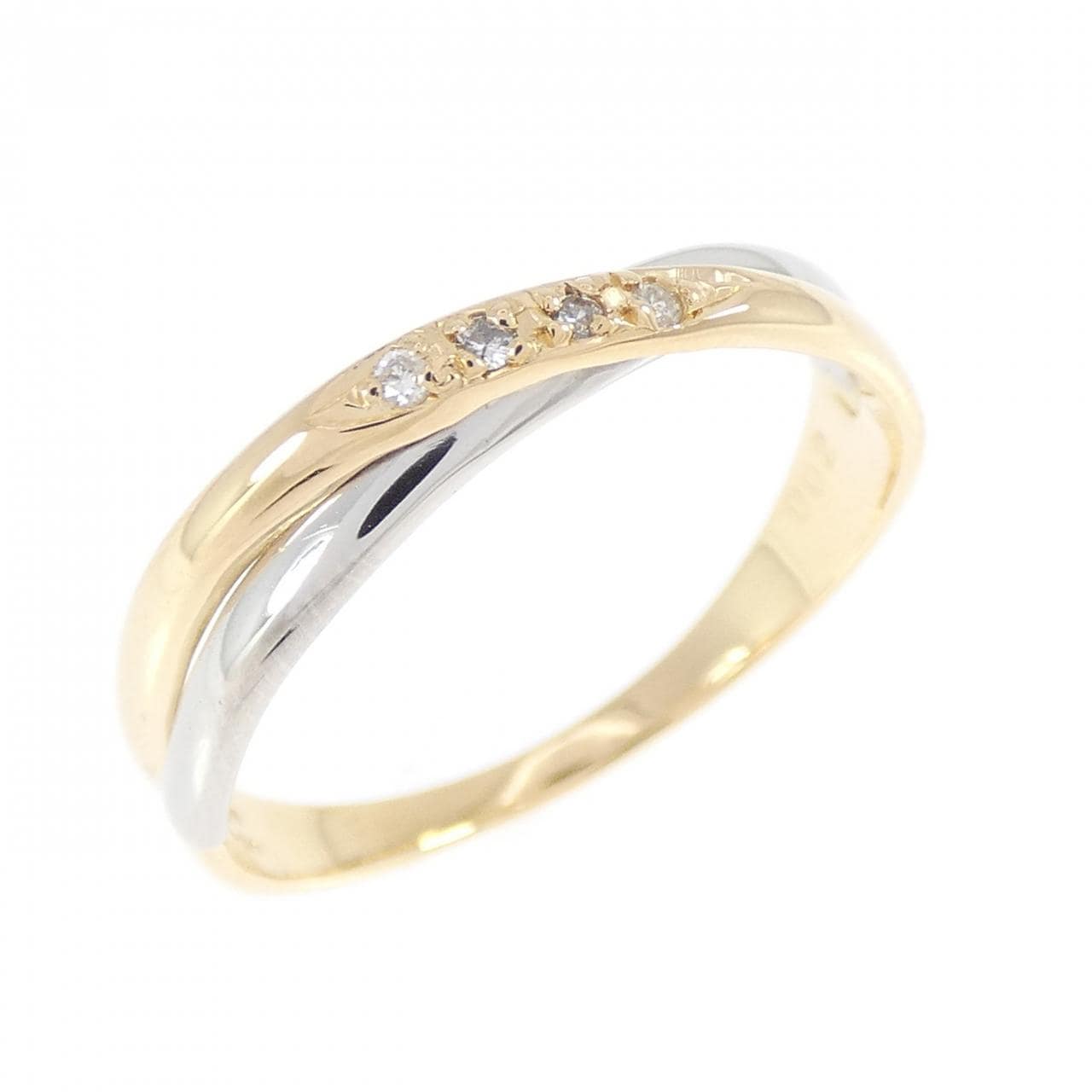 K18YG/PT900 ダイヤモンド リング 0.02CT