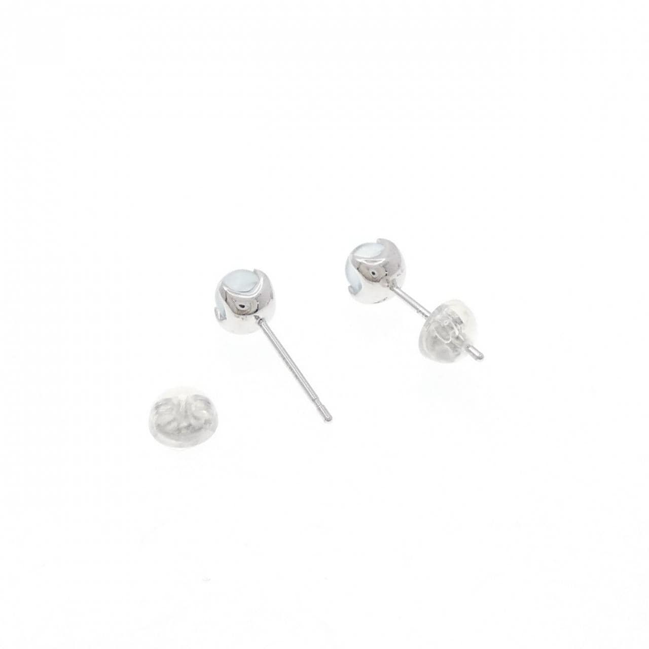 K18WG アクアマリンキャッツアイ ピアス