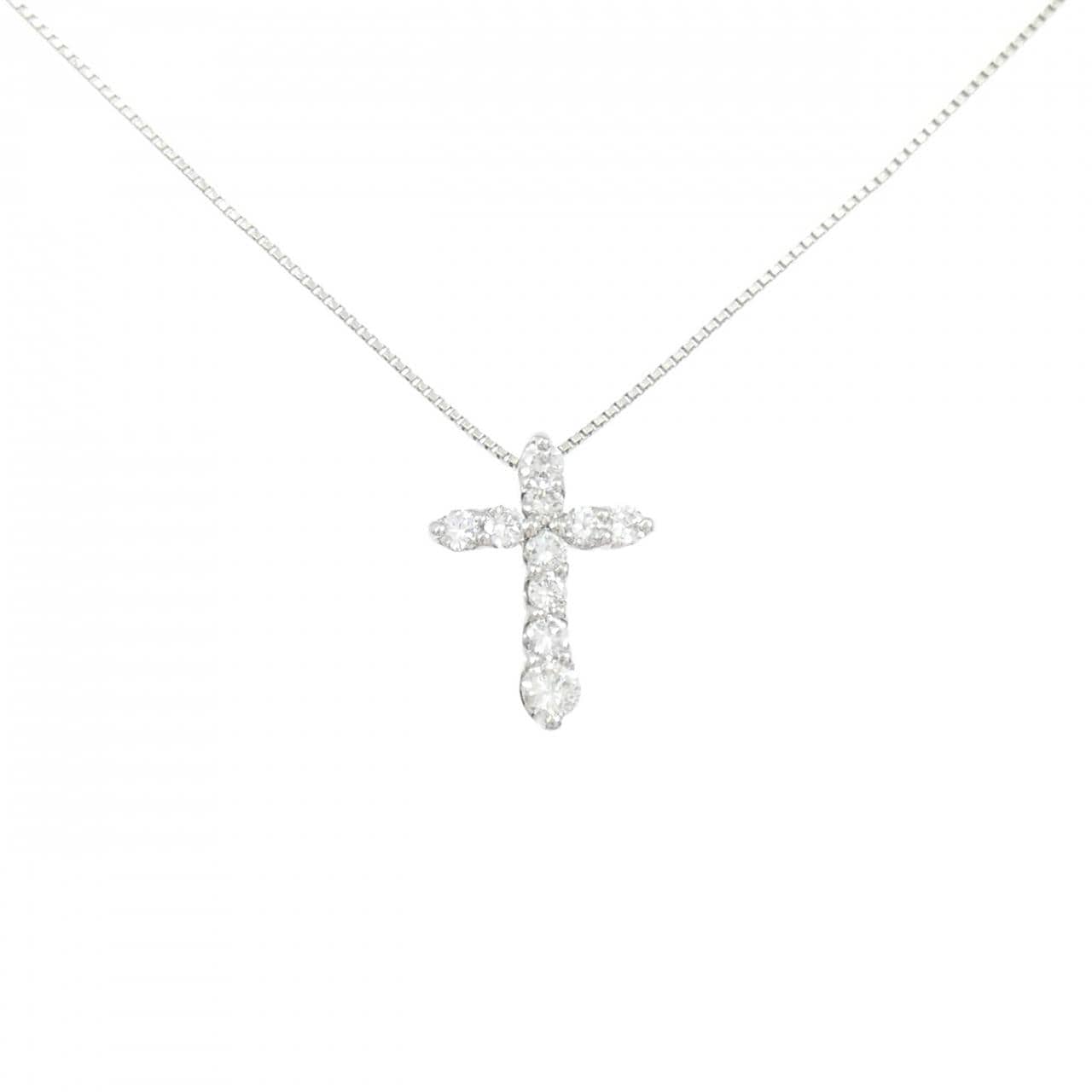 PT900/PT850 クロス ダイヤモンド ネックレス 0.53CT