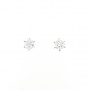 【リメイク】PT900/ST ダイヤモンド ピアス 0.415CT 0.423CT D VVS2-VS1 EXT H&C