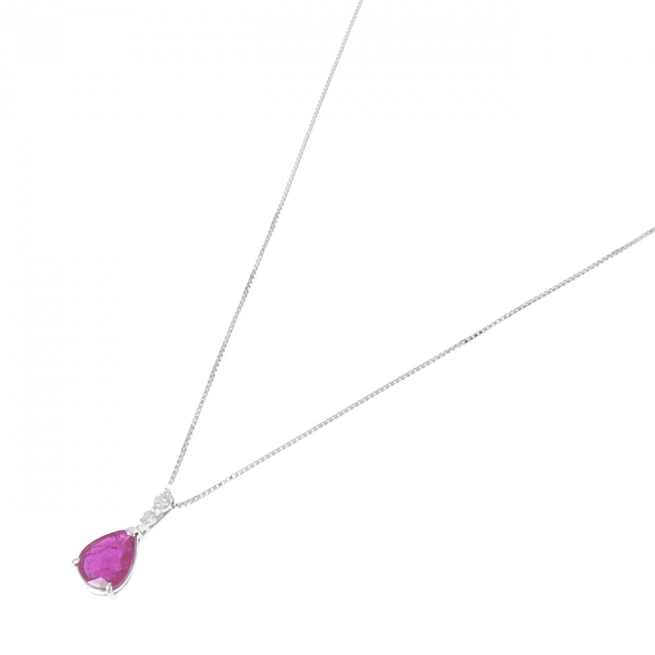 K18WG ルビー ネックレス 2.246CT