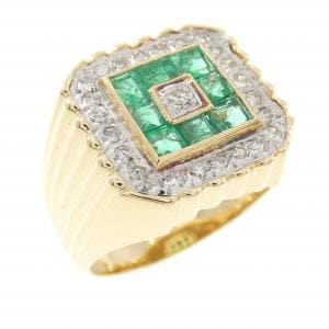 K18YG/K18WG エメラルド リング 0.88CT