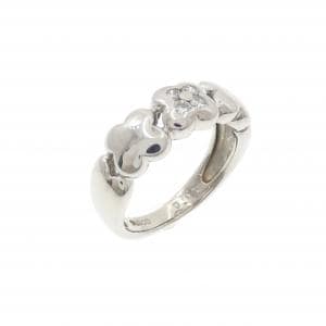 PT900 フラワー ダイヤモンド ピンキー リング 0.07CT