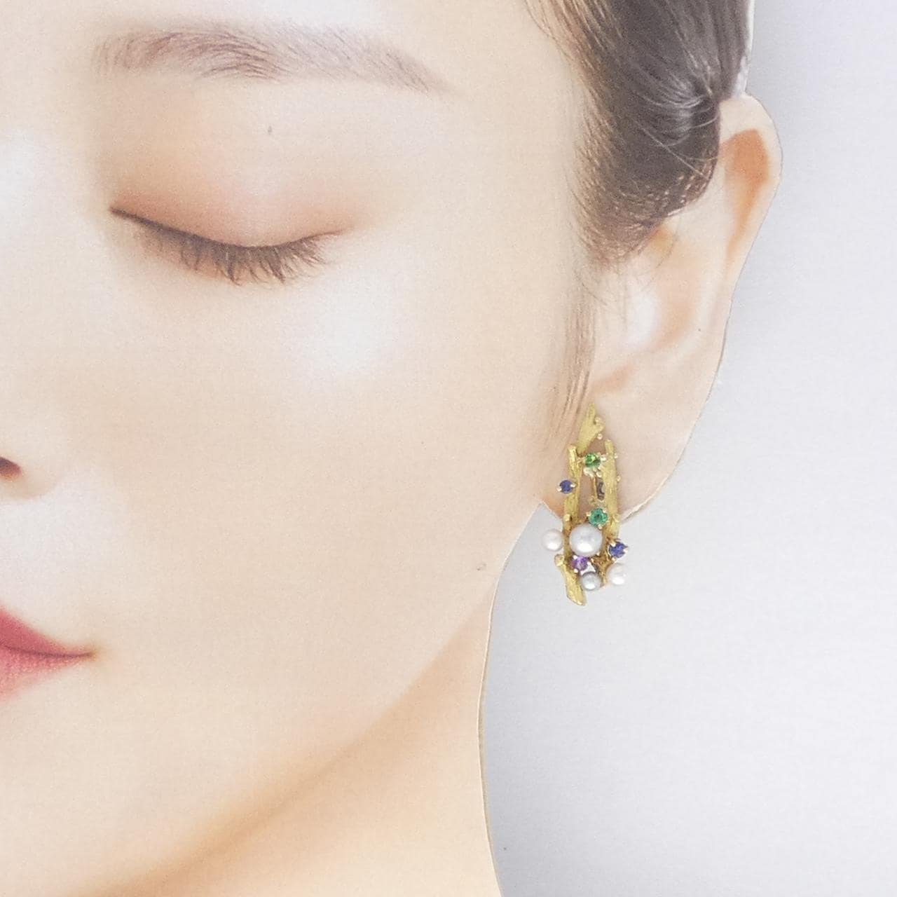 福原佐智 カラーストーン イヤリング