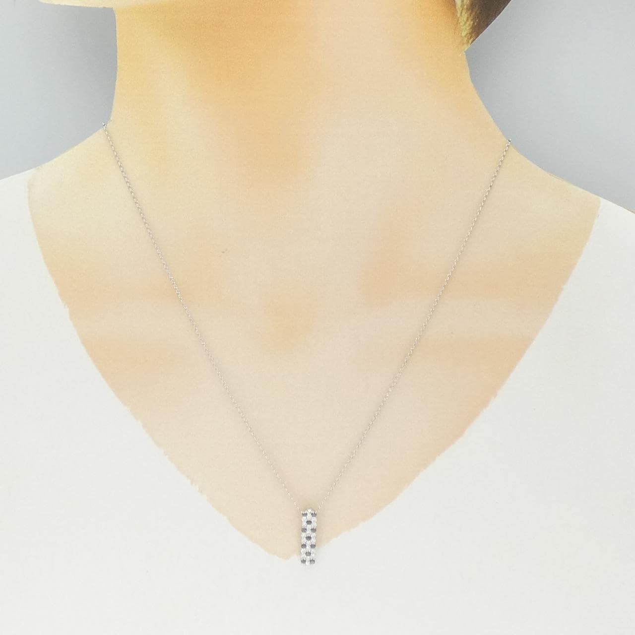 K18WG ダイヤモンド ネックレス 0.43CT