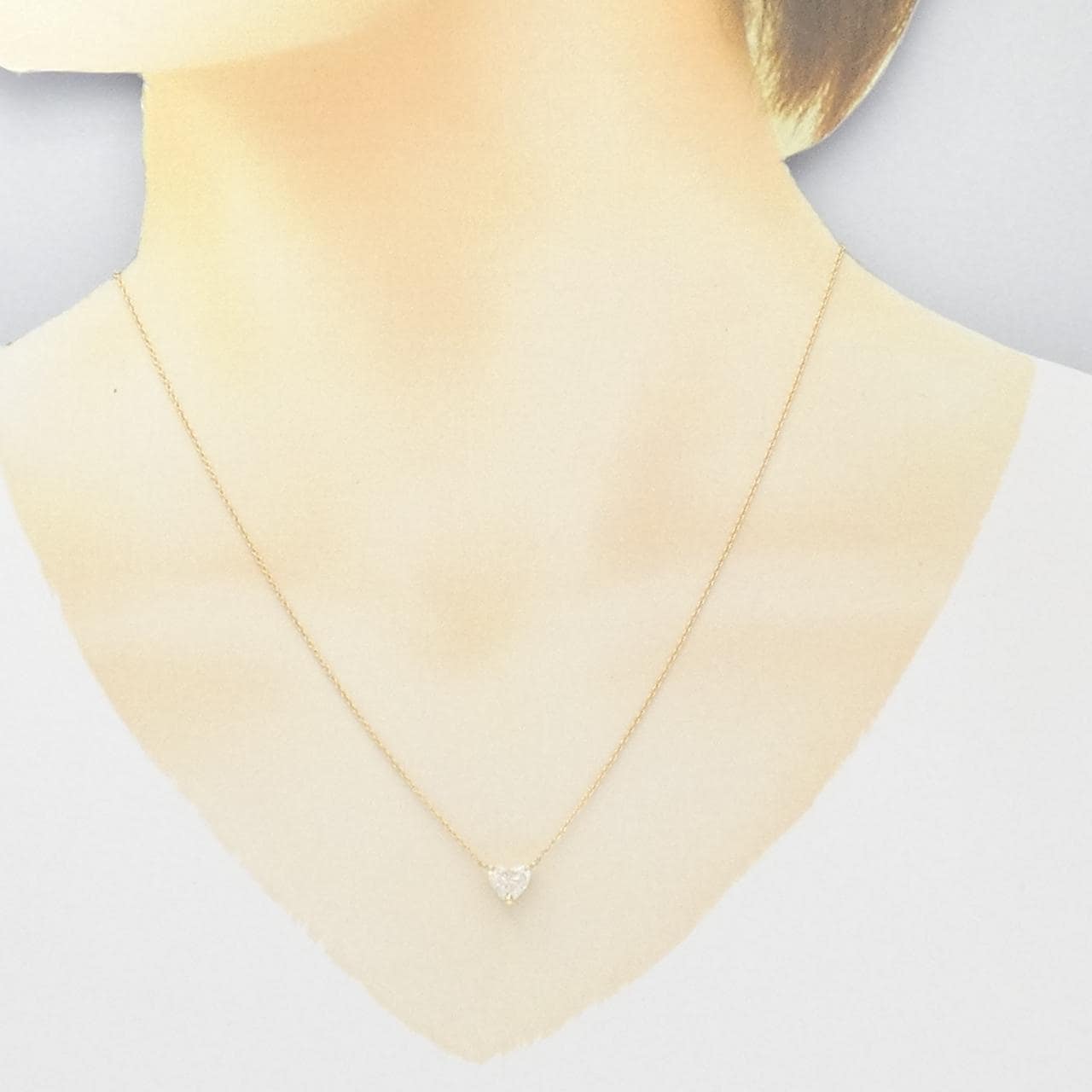 【リメイク】K18YG ダイヤモンド ネックレス 0.859CT H SI1 ハートシェイプ