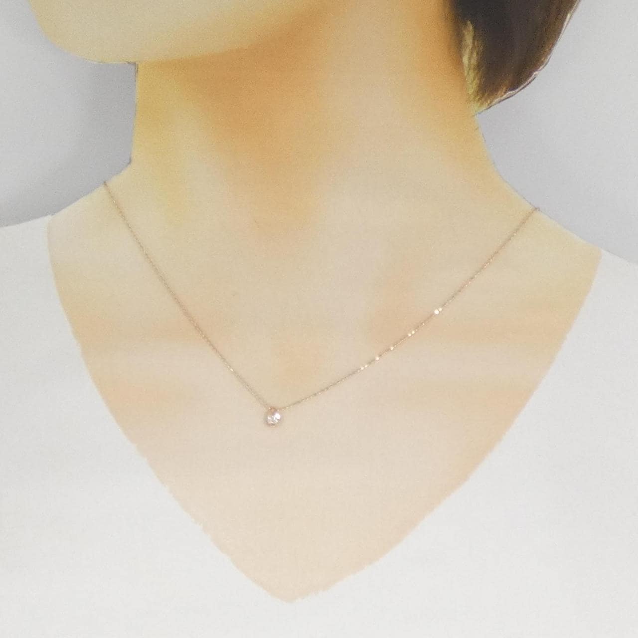 K10PG ダイヤモンド ネックレス 0.10CT