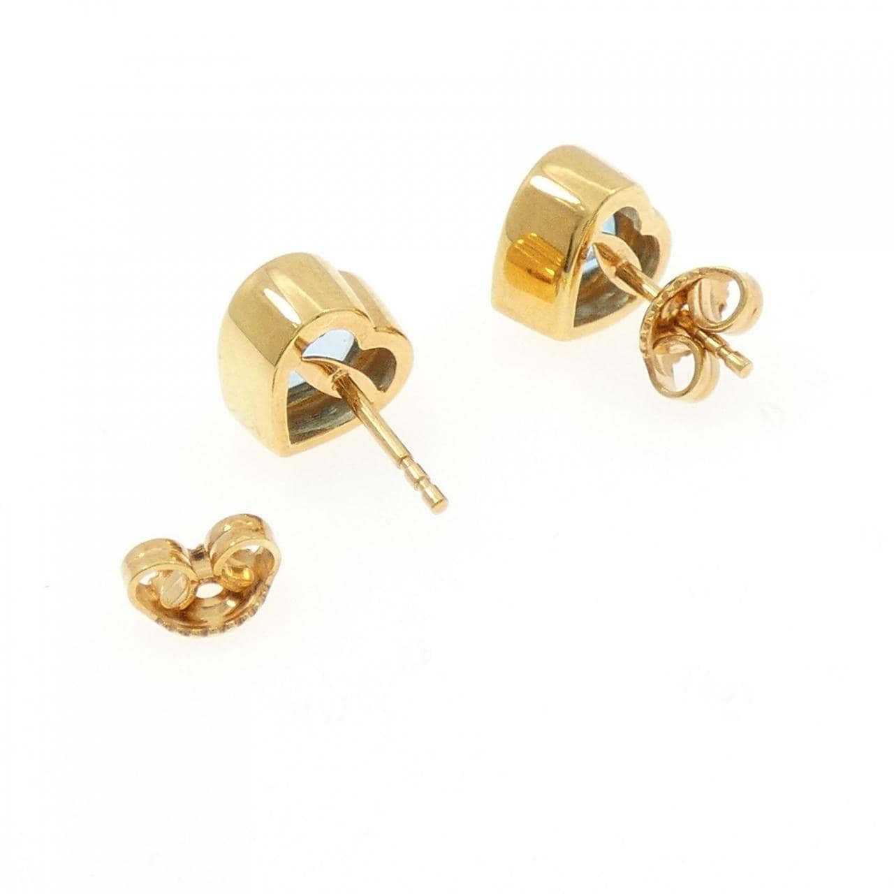 750YG 蓝色托帕石石耳环