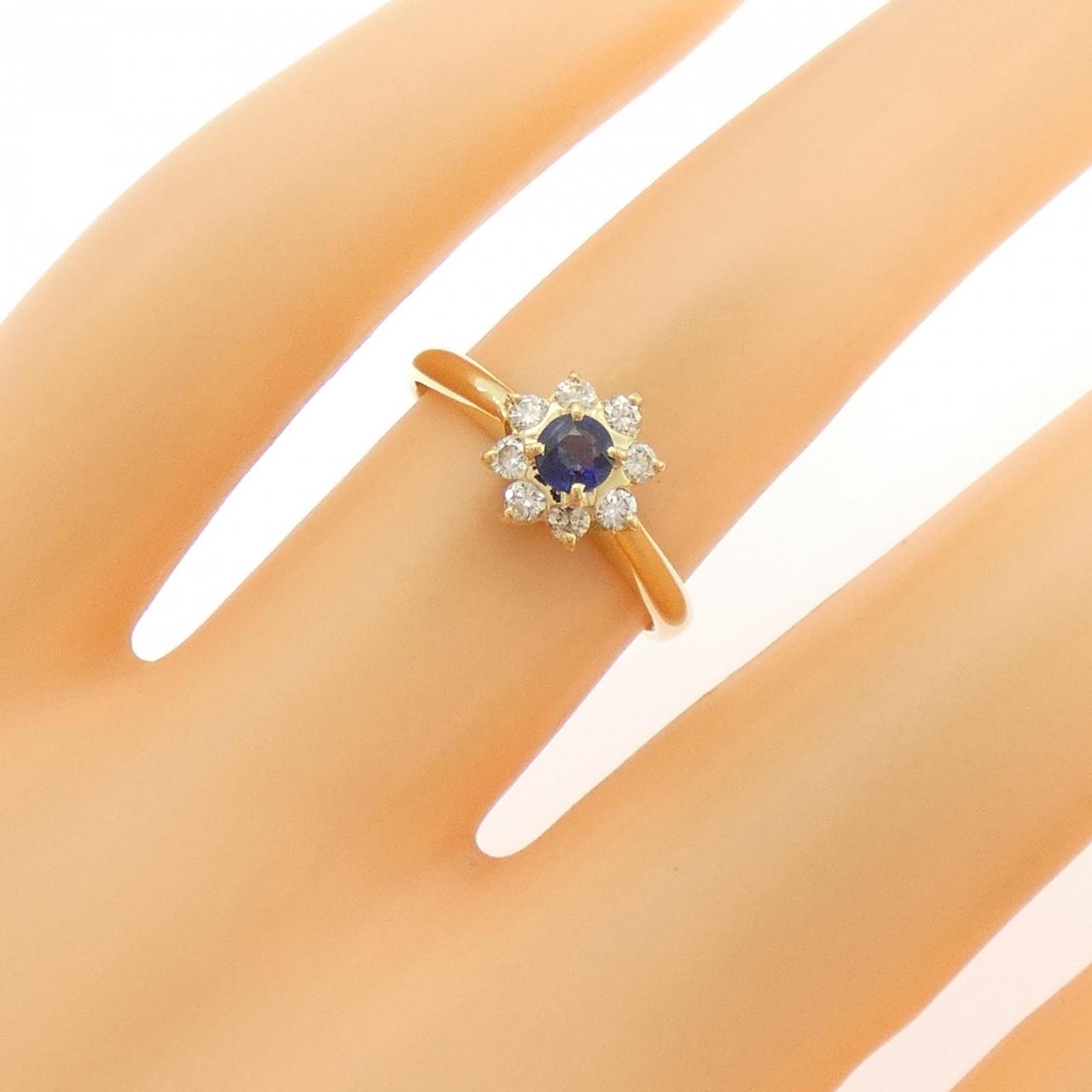 K18YG サファイヤ リング 0.18CT