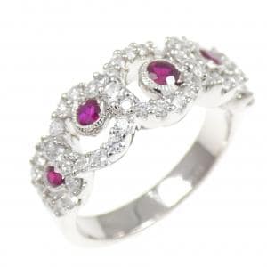 K18WG ルビー リング 0.35CT