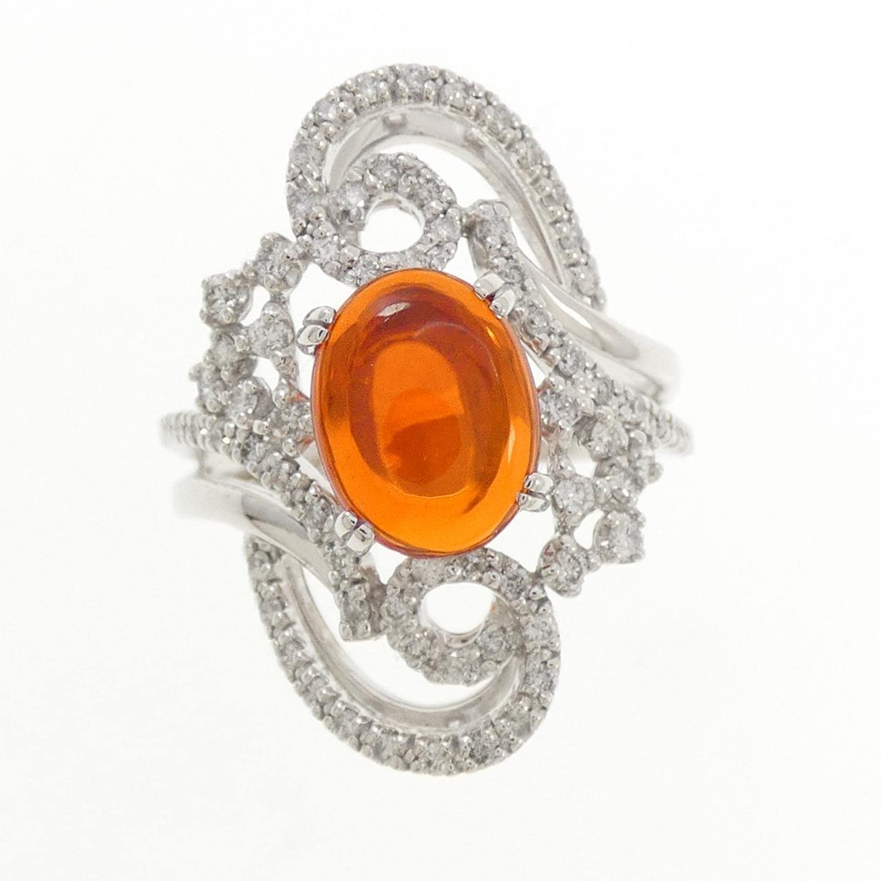 K18WG オパール リング 1.84CT