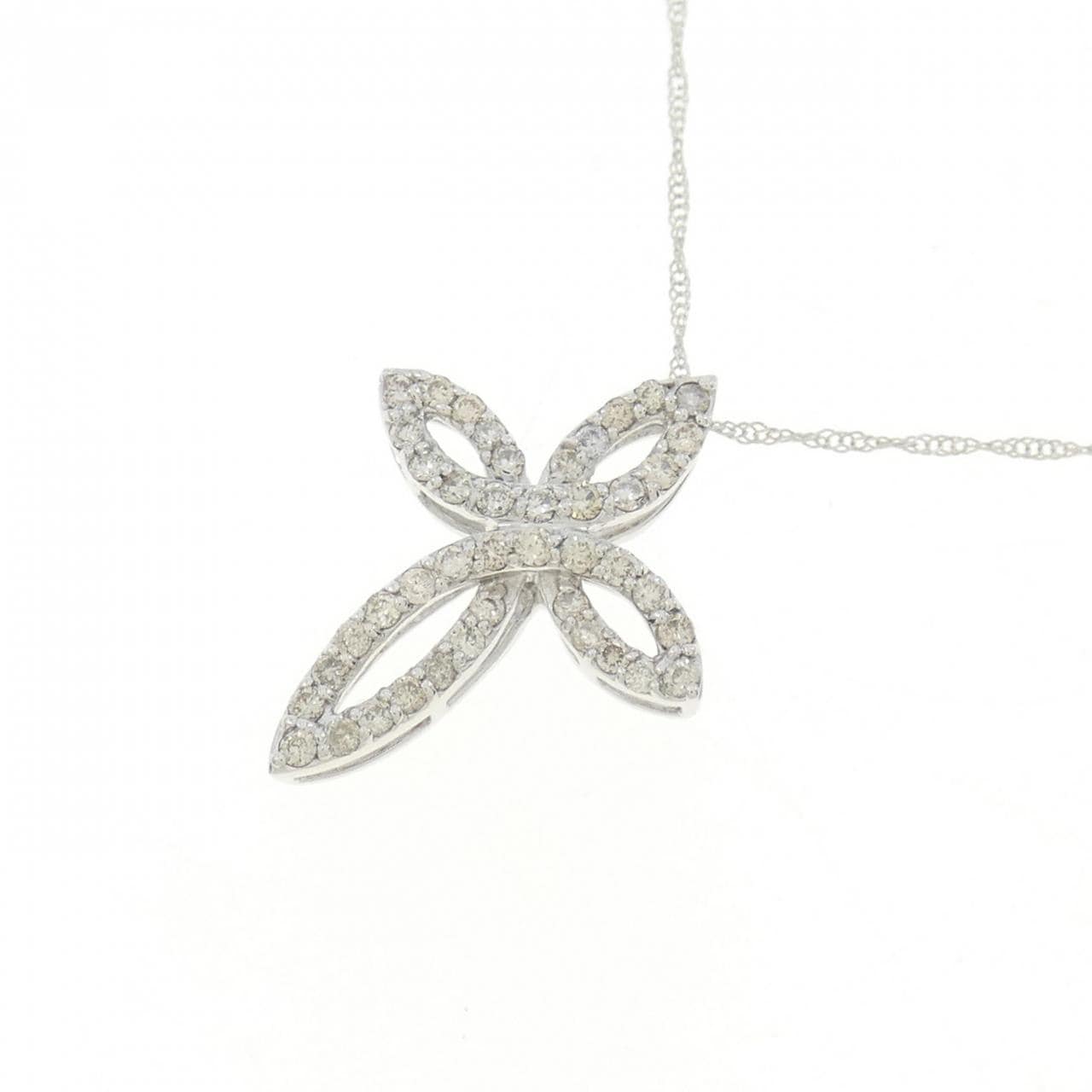 K18WG ダイヤモンド ネックレス 0.30CT