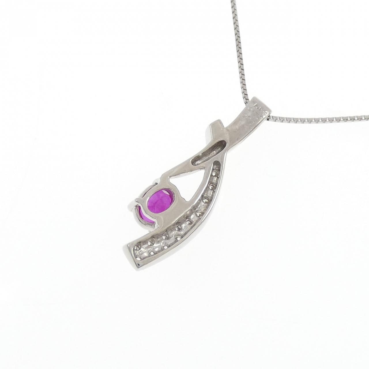 PT900/PT850 ルビー ネックレス 0.73CT