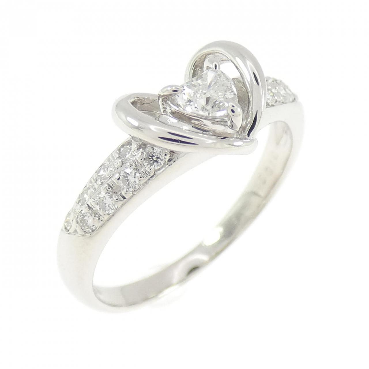 PT900 ハート ダイヤモンド リング 0.165CT